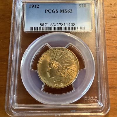 1912 $10 GOLD INDIAN HEAD EAGLE