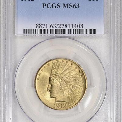 1912 $10 GOLD INDIAN HEAD EAGLE
