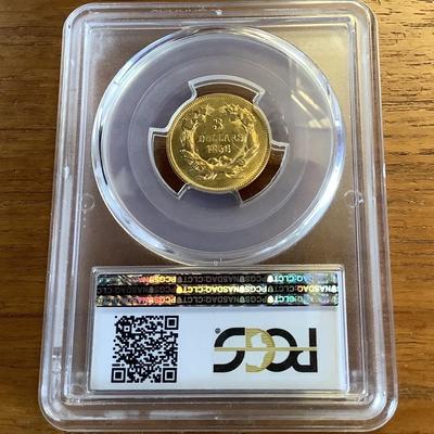 1856 P $3 GOLD INDIAN PRINCESS