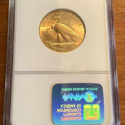 1908 P MOTTO $10 GOLD INDIAN HEAD EAGLE