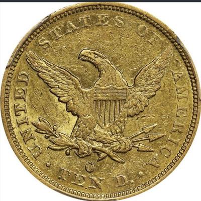 1847 O $10 LIBERTY HEAD GOLD EAGLE PCGS AU 50