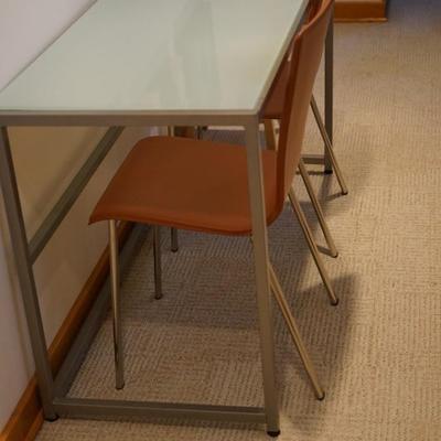 MCM style worktable with two chairs