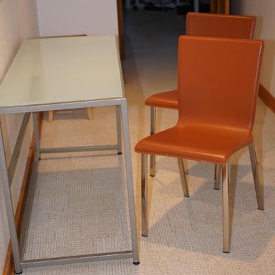 MCM style worktable with two chairs