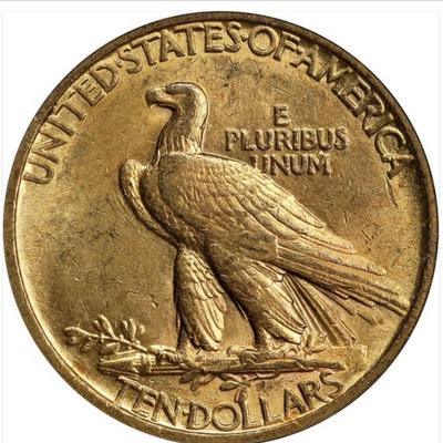 1907 $10 GOLD INDIAN HEAD EAGLE NO MOTTO