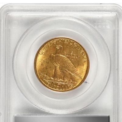 1907 $10 GOLD INDIAN HEAD EAGLE NO MOTTO