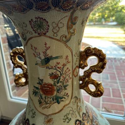 DOUBLE DRAGON HANDLE OVERSIZED ASAIN VASE