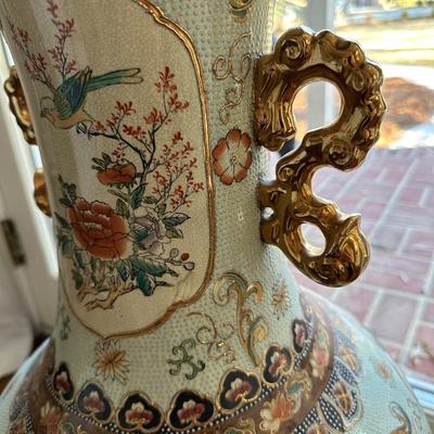 DOUBLE DRAGON HANDLE OVERSIZED ASAIN VASE