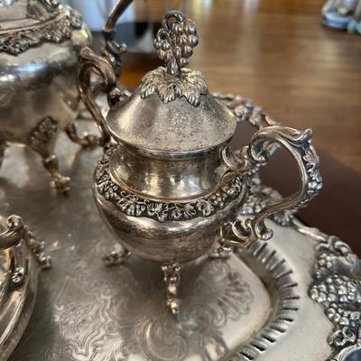 GOLDFEDER SILVER CO FOOTED COFFEE TEA SERVICE