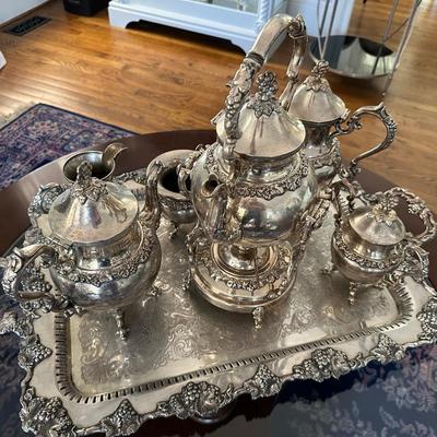 GOLDFEDER SILVER CO FOOTED COFFEE TEA SERVICE