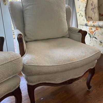 HIS AND HERS FRENCH BERGERE CHAIR PAIR