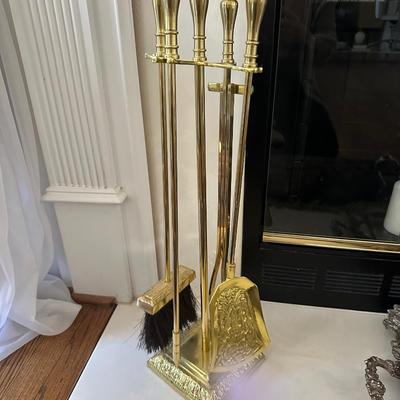 BRASS FIREPLACE TOOLS