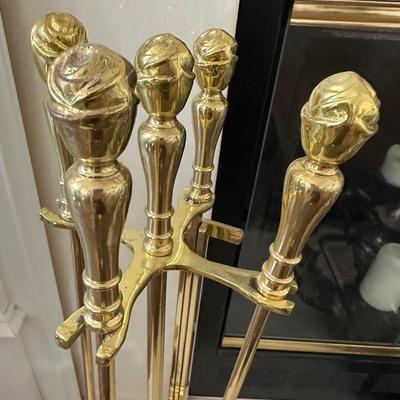 BRASS FIREPLACE TOOLS