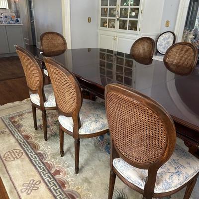 DOUBLE PEDESTAL DINING TABLE 8 CHAIRS