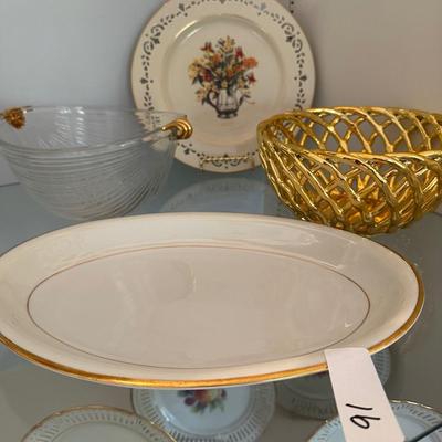 Sale Photo Thumbnail #344: PLATES, GOLD SERVING PIECES