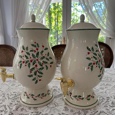 LENOX HOLIDAY BEVERAGE DISPENSER PAIR