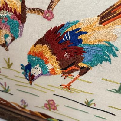 EMBROIDERED BIRD FRAMED ART