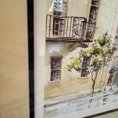 Sale Photo Thumbnail #447: RAINBOW ROW EMERSON PRINT FRAMED 22X18