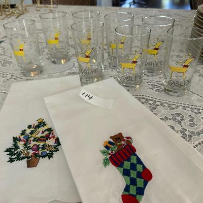 REINDEER GLASS SET, TEA TOWELS