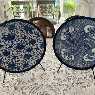 JAPANESE IMPORT CAKE PLATE PAIR