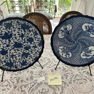 JAPANESE IMPORT CAKE PLATE PAIR