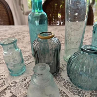 Sale Photo Thumbnail #496: BLUE GLASS BOTTLES AS PICTURED