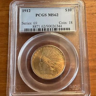 1910 P $10 GOLD INDIAN HEAD EAGLE