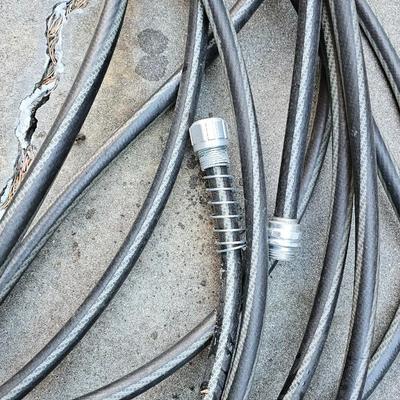 Garden hose with gutter cleaning tool and a few sprinklers