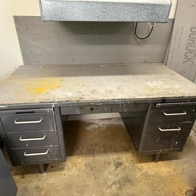 Metal Work Desk with Durock Cement Board Top for Smelting, Extra Durock Pieces