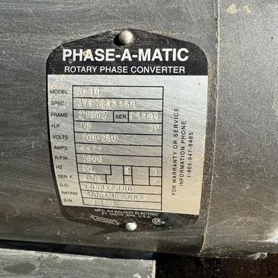 "Phase-A-Matic" Rotary Phase Converter Model R-10