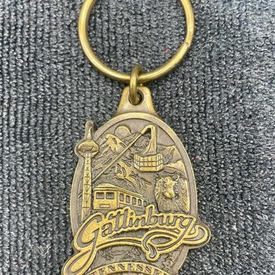 Brass Souvenir Key Fob - Gatlinburg Tennessee