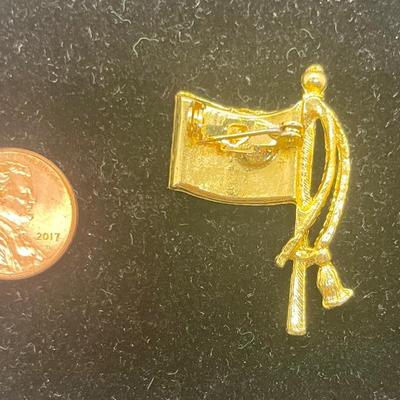 Bejeweled Flag Brooch Pin