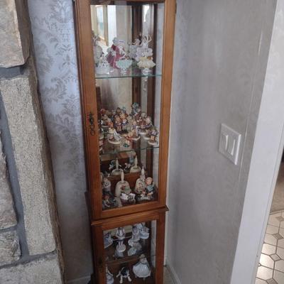 Double Door Wood Frame Glass Shelf Curio Cabinet (No Contents)