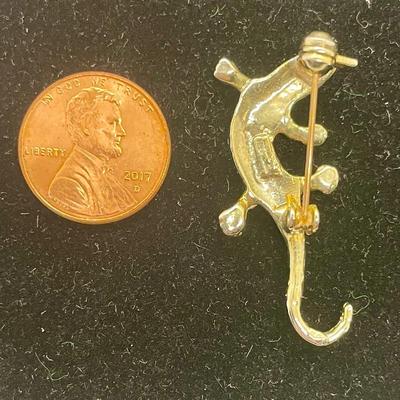 Bejeweled Gecko Brooch Pin