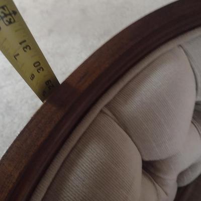 Mid Century Curved Button Back Chair with Cane Arm Rests