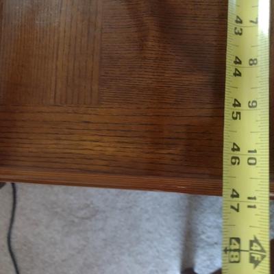 Three Drawer Mahogany Finish Sofa Table (No Contents)