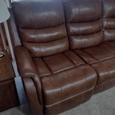 Brown Leather Electric Recliner Couch