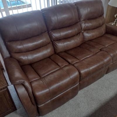 Brown Leather Electric Recliner Couch