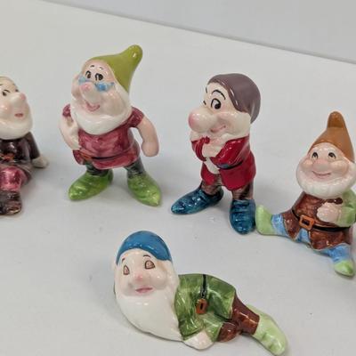 Disney Japan Ceramic Seven Dwarfs Figurines