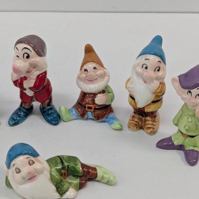 Disney Japan Ceramic Seven Dwarfs Figurines