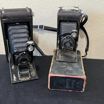 2 Vintage Kodak Folding Cameras