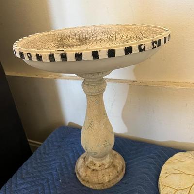 Bird Bath and Leaf Stepping Stone