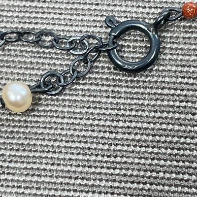 Sterling Silver Pearl and Rose Quartz necklace
