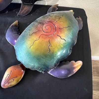 Metal Yard Art - Fish and Turtle