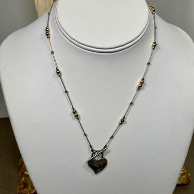 Sterling Silver heart toggle necklace
