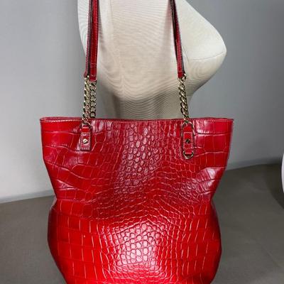 Michael Kors Croc embossed leather handbag