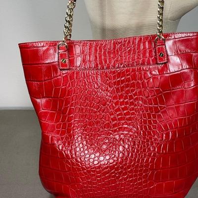 Michael Kors Croc embossed leather handbag
