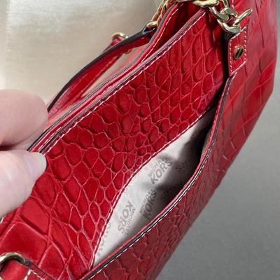 Michael Kors Croc embossed leather handbag