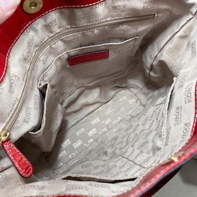 Michael Kors Croc embossed leather handbag