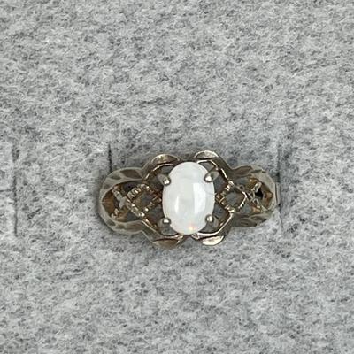 Sterling Silver and opal ring 6