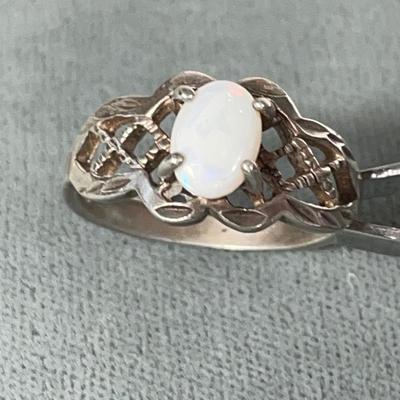 Sterling Silver and opal ring 6